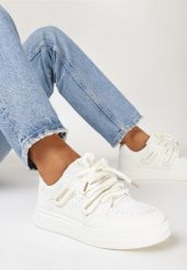 Beżowe Sneakersy Rilvora. Brązowe obuwie sportowe damskie Born2be, z materiału, bez zapięcia. Za 89.99 zł.