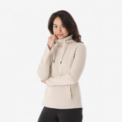 Bluza turystyczna damska Quechua NH100. Brązowe bluzy damskie QUECHUA, xl, bez wzorów, z bawełny, bez kaptura. Za 109.99 zł.