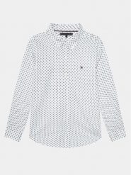 Tommy Hilfiger Koszula Mini Monogram Print Shirt L/S KB0KB08735 Biały Regular Fit. Białe koszule chłopięce Tommy Hilfiger, bez wzorów, z bawełny, bez kołnierzyka, bez ramiączek. Za 249.99 zł.