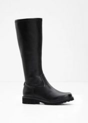 Botki marki Tamaris. Czarne botki damskie bonprix, bez obcasa, bez zapięcia. Za 409.99 zł.