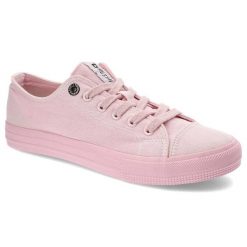 Różowe Trampki Big Star Damskie Modne Buty. Czerwone trampki damskie Big Star, bez wzorów, z materiału, bez zapięcia. Za 79.99 zł.