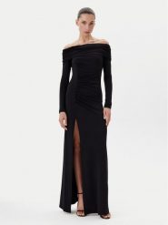 Eleh Sukienka wieczorowa ESS250129 Czarny Regular Fit. Czarne sukienki damskie Eleh, bez wzorów, z syntetyku, wizytowe, bez ramiączek. Za 379.99 zł.