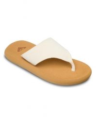 Sandały klapki japonki damskie SAMOLO. Białe klapki damskie Roxy, bez wzorów, z materiału, bez obcasa, bez zapięcia. Za 149.99 zł.
