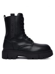 Calvin Klein Trapery V4A5-83430-1355 D Czarny. Czarne kozaki dziewczęce Calvin Klein, bez wzorów, ze skóry, bez obcasa, bez zapięcia. Za 644.99 zł.