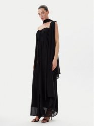 Eleh Sukienka wieczorowa ESS250187 Czarny Regular Fit. Czarne sukienki damskie Eleh, bez wzorów, z syntetyku, wizytowe, bez ramiączek. Za 419.99 zł.