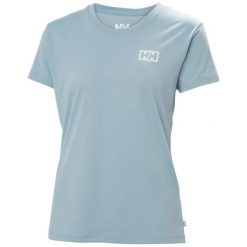 Koszulka damska Helly Hansen Skog Graphic. Niebieskie bluzki damskie Helly Hansen, bez wzorów, sportowe, bez kołnierzyka, bez ramiączek. Za 274.00 zł.
