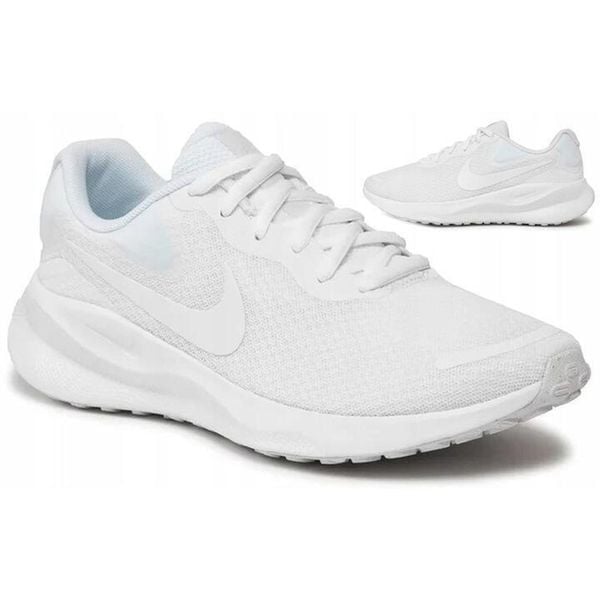 Buty Sportowe Damskie Nike Revolution 7. Białe obuwie sportowe damskie Nike, z gumy, bez zapięcia, do biegania, Nike Revolution. Za 233.20 zł.