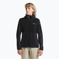 Bluza polarowa damska Jack Wolfskin Prelight Trail Hoody. Czarne bluzy damskie Jack Wolfskin, bez wzorów, z polaru, bez kaptura. Za 449.99 zł.