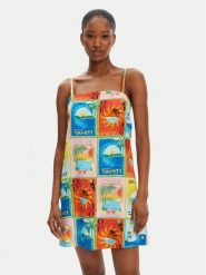 Roxy Sukienka letnia Atlas Playa Blanca ERJWD03860 Kolorowy Regular Fit. Sukienki damskie Roxy, bez wzorów, z bawełny, bez ramiączek. Za 169.99 zł.