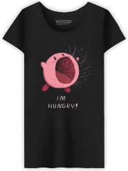 WOOOP Koszulka "I'm Hungry" w kolorze czarnym rozmiar: S. Czarne bluzki damskie Wooop, m, bez wzorów, z bawełny, bez kołnierzyka, bez ramiączek. Za 70.24 zł.