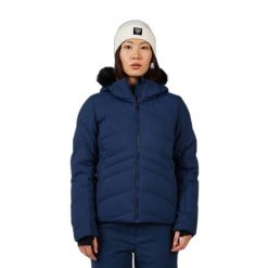 Damska kurtka narciarska Rossignol Staci. Niebieskie kurtki sportowe damskie Rossignol, na zimę, bez wzorów, bez kaptura. Za 1,436.00 zł.