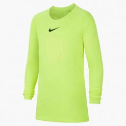 Koszulka Termoaktywna Juniorska Nike First Layer. Zielone koszulki damskie Nike, bez wzorów, bez kołnierzyka, bez ramiączek. Za 97.90 zł.