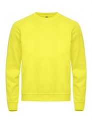 Clique Basic Roundneck bluza unisex, materiał stabilny – visibility yellow. Żółte bluzy damskie CLIQUE, m, bez wzorów, z bawełny, bez kaptura. Za 155.70 zł.