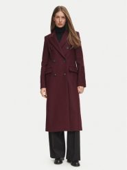 Tommy Hilfiger Płaszcz wełniany Classic WW0WW51525 Bordowy Regular Fit. Czerwone płaszcze damskie Tommy Hilfiger, na zimę, bez wzorów, z wełny, bez kaptura. Za 1,699.00 zł.