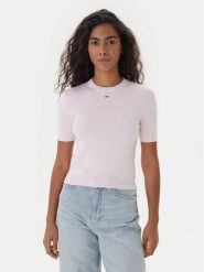 Tommy Jeans Sweter Essential DW0DW19336 Różowy Regular Fit. Czerwone swetry klasyczne damskie Tommy Jeans, l, z bawełny, bez kołnierzyka. Za 369.99 zł.