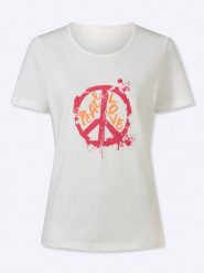 Heine Koszulka w kolorze białym rozmiar: 36. Białe bluzki damskie Heine, bez wzorów, z bawełny, bez kołnierzyka, bez ramiączek. Za 30.99 zł.