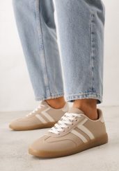 Beżowe Sneakersy Typu Klasyczne Tenisówki Kilice. Brązowe trampki damskie Renee, bez wzorów, z koronki, bez zapięcia. Za 89.99 zł.