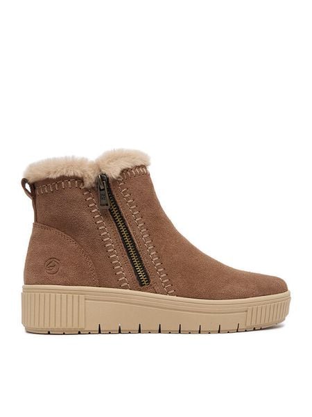 Remonte Botki CEO-D3B70-20 Brązowy. Brązowe botki damskie Remonte, ze skóry, bez obcasa, na płaskiej podeszwie, bez zapięcia. Za 329.99 zł.