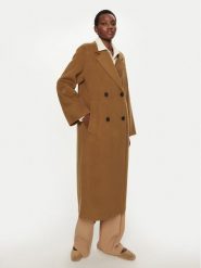 IVY OAK Płaszcz wełniany Clara IO111105 Brązowy Oversize. Brązowe płaszcze damskie IVY & OAK, na zimę, bez wzorów, z wełny, bez kaptura. Za 2,249.00 zł.