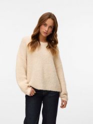 Vero Moda Sweter w kolorze beżowym rozmiar: XL. Brązowe swetry klasyczne damskie Vero Moda, xl, z wełny, bez kołnierzyka. Za 157.35 zł.