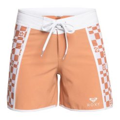 Szorty kąpielowe damskie ROXY Printed BSH 5". Brązowe spodenki sportowe damskie Roxy, na lato, xs, bez wzorów, z elastanu, żeglarskie. Za 109.99 zł.
