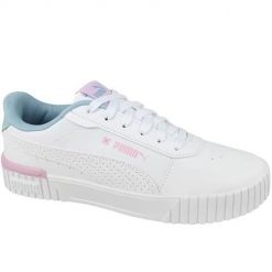 Buty do chodzenia damskie Puma Carina 2.0 Tropical Jr. Białe obuwie sportowe damskie Puma, z materiału, bez zapięcia, trekkingowe. Za 264.00 zł.