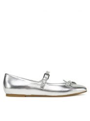 Guess Baleriny FLJKAY LEM02 Srebrny. Szare balerinki damskie Guess, z aplikacjami, ze skóry. Za 329.99 zł.