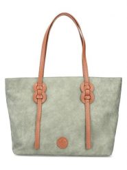 Rieker Torebka w kolorze zielono-jasnobrązowym - 41 x 27 x 10 cm rozmiar: onesize. Brązowe shopper bag Rieker, bez wzorów, z materiału, na ramię, bez dodatków. Za 136.13 zł.
