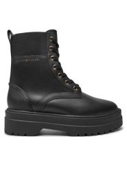 Tommy Hilfiger Trapery FW0FW08440 Czarny. Czarne trapery damskie Tommy Hilfiger, ze skóry, bez zapięcia. Za 479.99 zł.