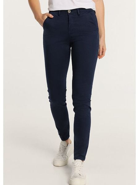 CIMARRON Spodnie w kolorze granatowym rozmiar: W33. Niebieskie spodnie materiałowe damskie Cimarron, bez wzorów, z materiału. Za 297.26 zł.