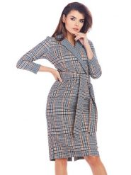 Awama Sukienka w kolorze szarym rozmiar: XL. Szare sukienki damskie Awama, bez wzorów, z tkaniny, bez ramiączek. Za 97.99 zł.