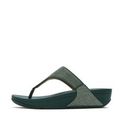 Klapki między palcami damskie FitFlop Lulu Shimmerglitz. Niebieskie klapki damskie FIT FLOP, bez wzorów, bez obcasa, bez zapięcia. Za 443.50 zł.
