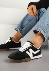 Czarne Sneakersy Klasyczne Tenisówki Istia. Czarne obuwie sportowe damskie Renee, z jeansu, bez zapięcia, tenisowe. Za 79.99 zł.