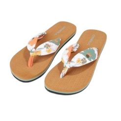 Japonki Damskie Ditsy Sun Bloom Floral. Białe klapki damskie Birkenstock, bez wzorów, z gumy, bez obcasa, na słupku, bez zapięcia. Za 161.65 zł.