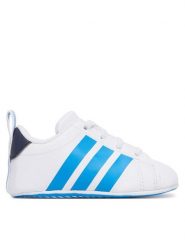 Adidas Sneakersy Grand Court Shoes Crib KI8218 Biały. Białe buty sportowe dziewczęce Adidas, ze skóry, bez zapięcia. Za 109.99 zł.