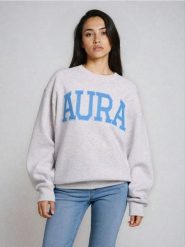 Bluza crewneck z nadrukiem - Inny. Bluzy damskie Sinsay, l, bez wzorów, bez kaptura. Za 39.99 zł.