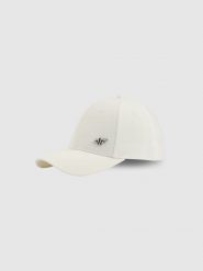 4F Czapka z daszkiem strapback uniseks - biała XS/S (56cm). Białe czapki z daszkiem damskie 4F, bez wzorów. Za 69.99 zł.