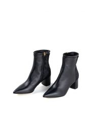 Anna Morellini Skórzane botki "Romilvia" w kolorze czarnym rozmiar: 40. Czarne botki damskie Anna Morellini, eleganckie, bez obcasa, bez zapięcia. Za 624.45 zł.