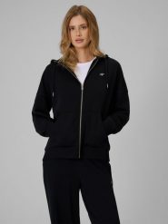 4F Bluza dresowa loose z kapturem damska - czarna S. Czarne bluzy damskie 4F, s, bez wzorów, z dresówki, z kapturem. Za 159.99 zł.