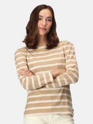 Regatta Koszulka "Federica" w kolorze beżowym rozmiar: 34. Brązowe bluzki damskie Regatta, bez wzorów, z bawełny, bez kołnierzyka, bez ramiączek. Za 41.39 zł.