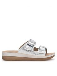 Inblu Klapki FT020400 Srebrny. Szare klapki damskie Inblu, bez wzorów, z syntetyku, bez obcasa, bez zapięcia. Za 119.99 zł.