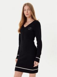 Liu Jo Sukienka dzianinowa TF5253 MS63L Czarny Regular Fit. Czarne sukienki damskie Liu Jo, bez wzorów, z dzianiny, bez ramiączek. Za 499.99 zł.