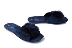 INBLU NP-6V 004 granatowy, kapcie damskie. Niebieskie kapcie damskie Inblu, z tkaniny. Za 56.99 zł.