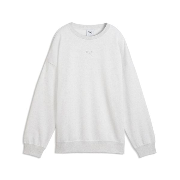 Damska bluza oversize z okrągłym dekoltem Essentials PUMA. Szare bluzy damskie Puma, xl, bez wzorów, z bawełny, bez kaptura. Za 229.00 zł.