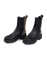 Anna Morellini Skórzane sztyblety "Marlorina" w kolorze czarno-beżowym rozmiar: 36. Brązowe botki damskie Anna Morellini, bez zapięcia. Za 418.95 zł.