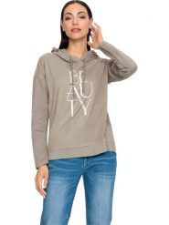 Heine Bluza w kolorze szarobrązowym rozmiar: 40. Brązowe bluzy damskie Heine, bez wzorów, z kapturem. Za 46.95 zł.