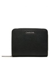Calvin Klein Portfel Ck Must Md Zip Around_Caviar K60K612831 Czarny. Czarne portfele damskie Calvin Klein, bez wzorów, ze skóry. Za 159.99 zł.