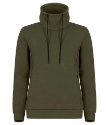Clique Hobart Women bluza z wysokim kołnierzem z tkaniny air-layer – Fog green. Zielone bluzy damskie CLIQUE, xl, bez wzorów, z elastanu, bez kaptura. Za 188.92 zł.