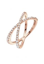 Elli Damski pierścionek skręcony X z kryształami z cyrkoniami w srebrze próby 925 Sterling Silver Pierścionki 1 ct. Szare pierścionki damskie Elli, z cyrkonią, srebrne. Za 283.99 zł.
