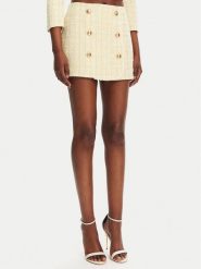 Elisabetta Franchi Spódnica mini GO-116-52E2-V420 Żółty Regular Fit. Żółte spódnice damskie Elisabetta Franchi, bez wzorów, z bawełny, mini. Za 909.99 zł.